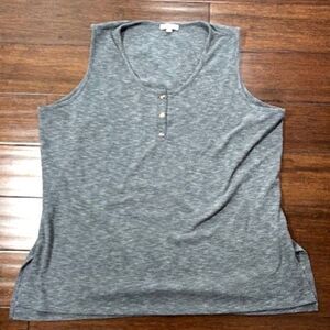 White Birch - Gray heathered - Button - Tank Top shirt - Womens 3X